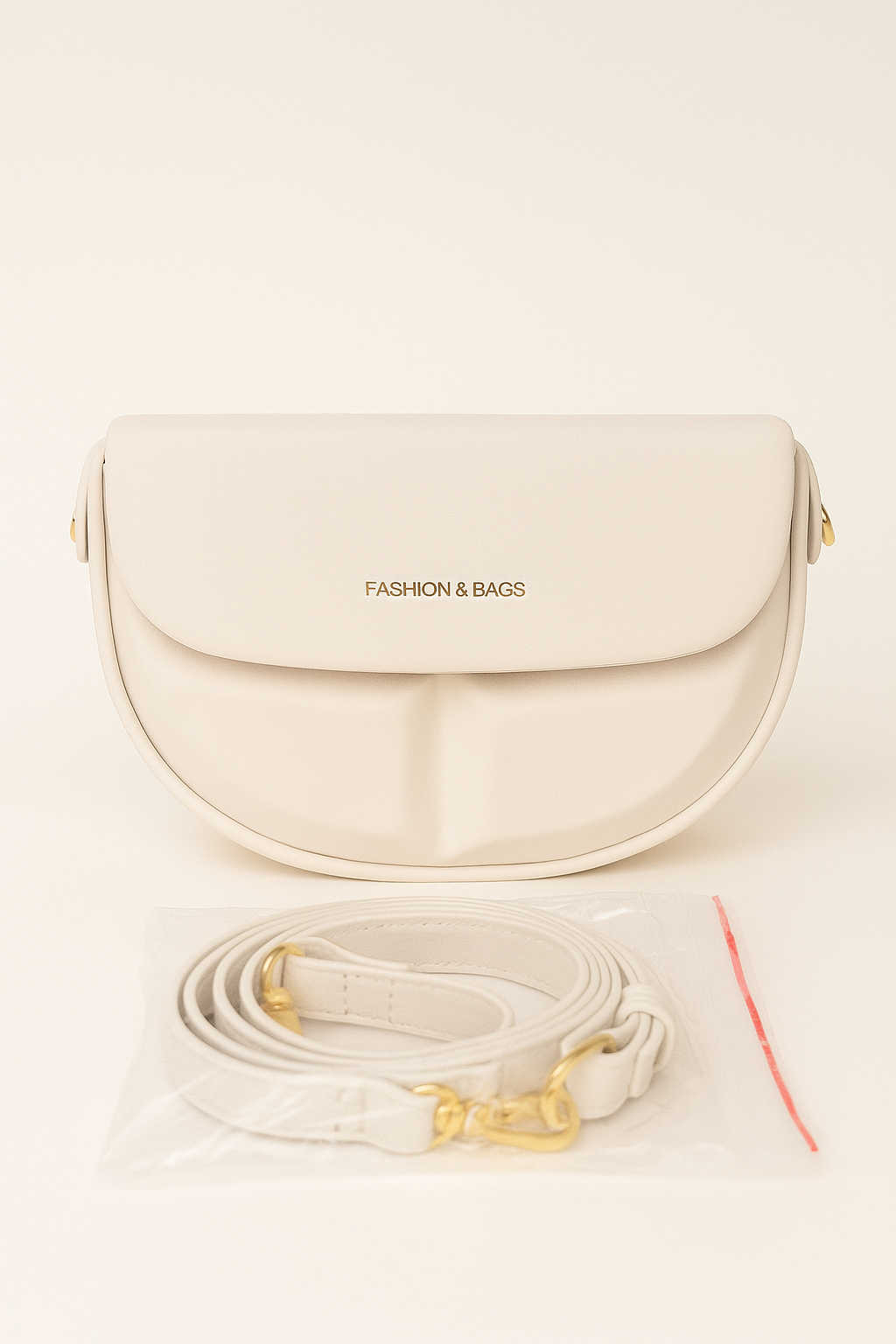 Off White Structured Sling Bag