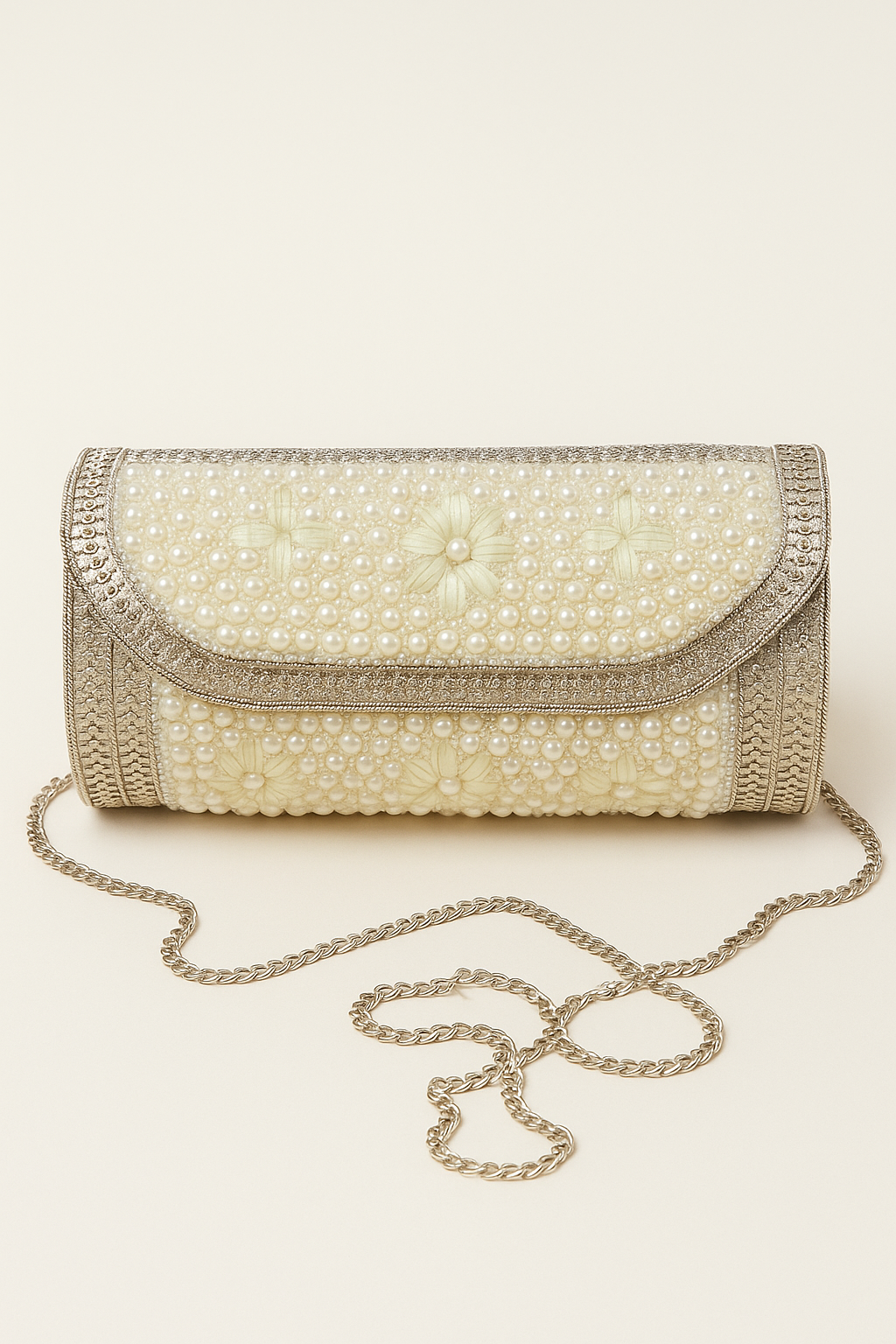 Floral Pearl Clutch Bag