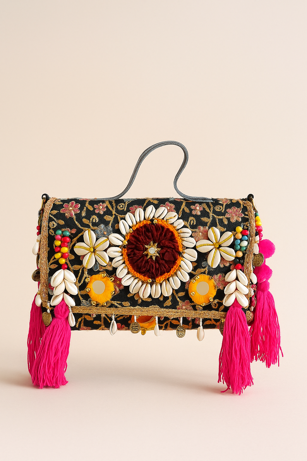Noorani Bloom Black Boho Bag