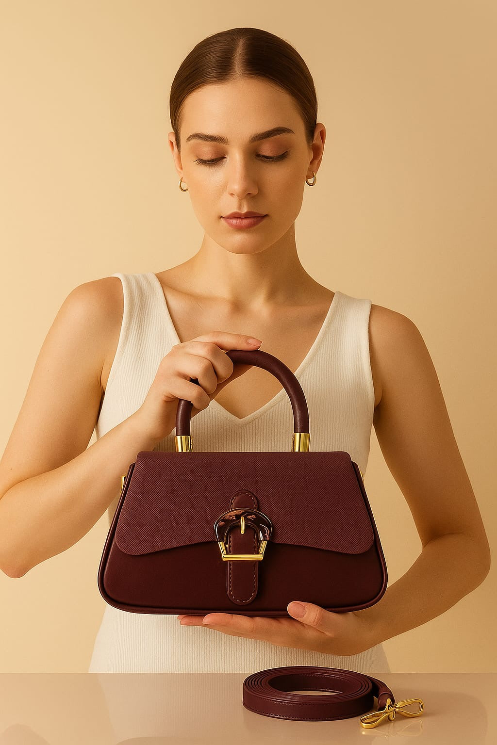 Maroon Luxe Handbag