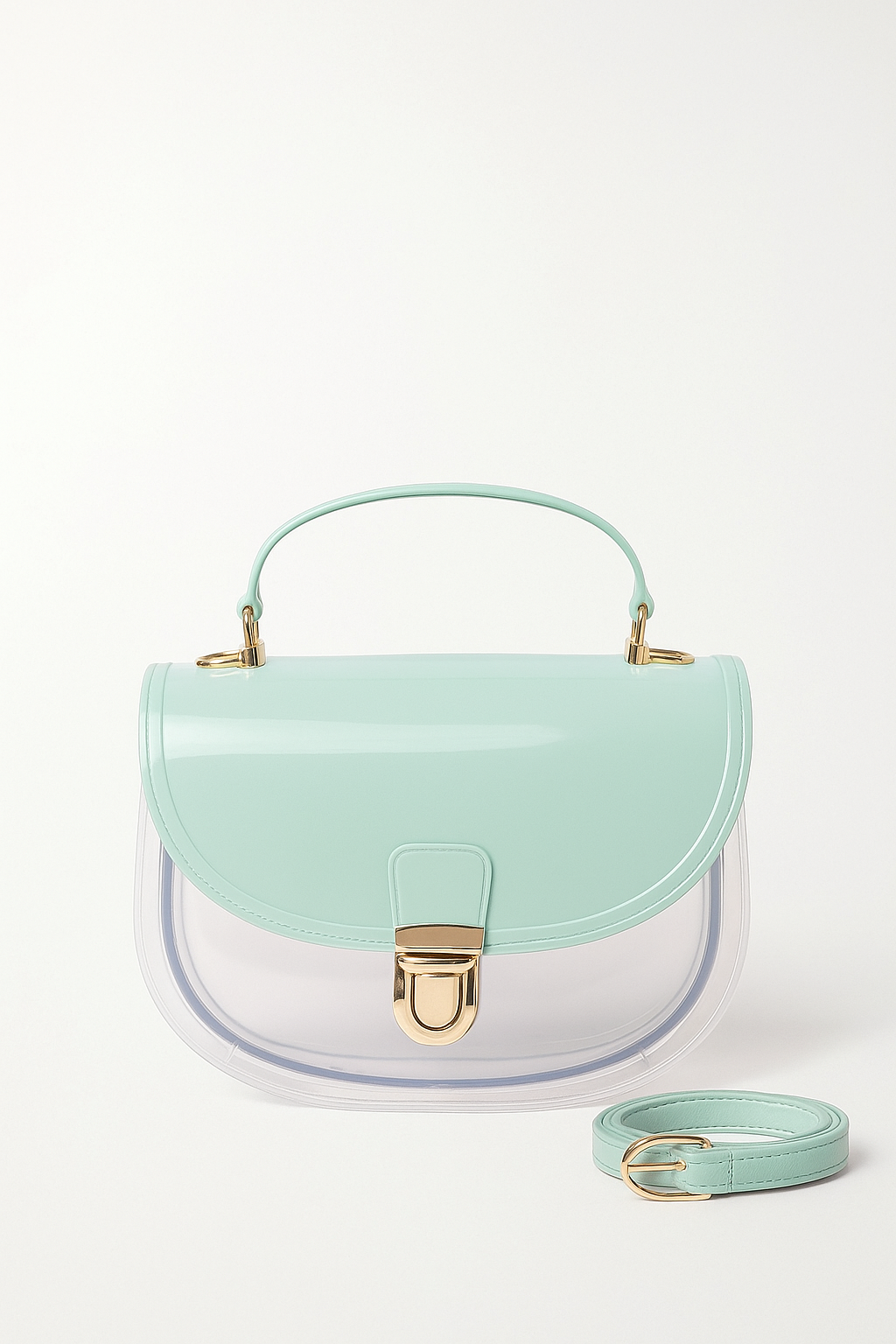 Transparent Mint Green sling Bag