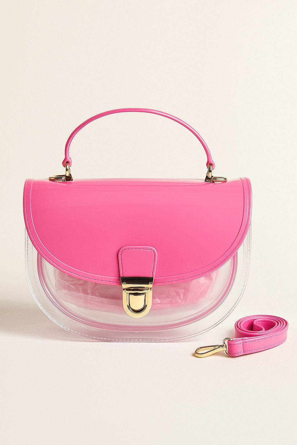 Transparent Pink Sling bag